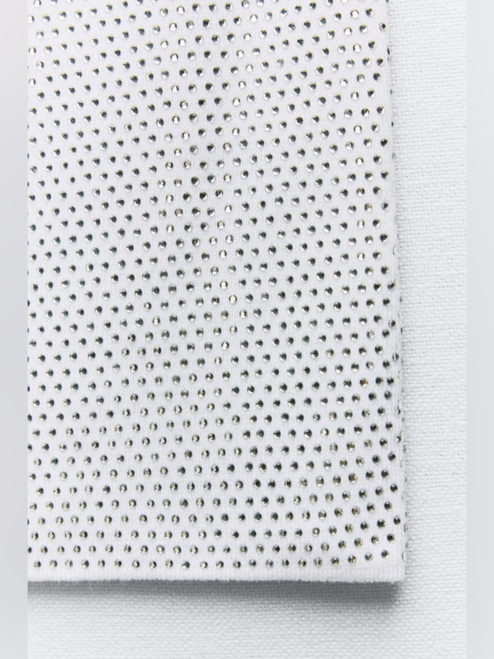 Zara Rhinestones White Eyelet Mini Skirt festival outfit size S - Picture 2 of 8